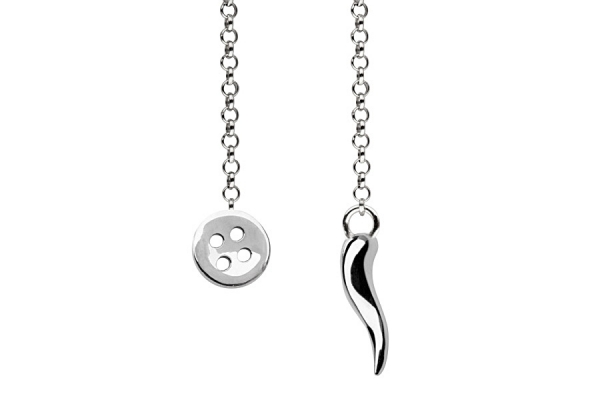 VEZZO lapel chain BOTTONE N.1 + CORNO ARGENTO