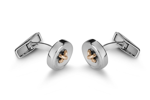 gemelli bottone12 argento con nodo oro